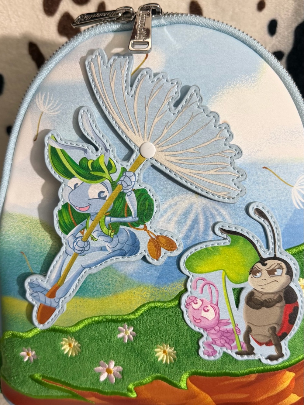 Loungefly pastel blue garden character mini backpack Bugs Life - Picture 6 of 7